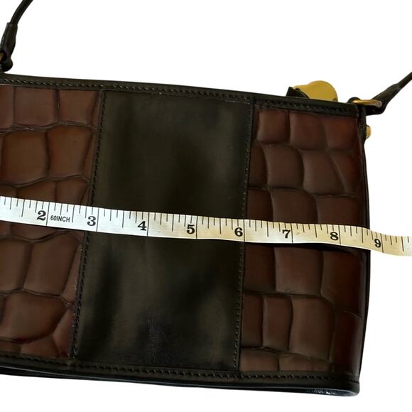 Brahmin Black and Brown Croc Small Crossbody Bag - Picture 9 of 10